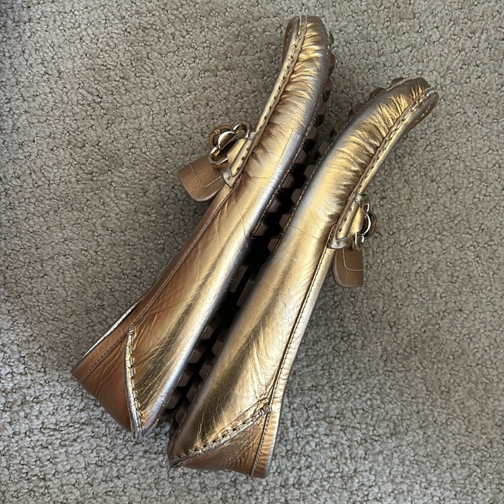 Gucci Bronze Metallic Bamboo Drivers 7 - Picture 6 of 10